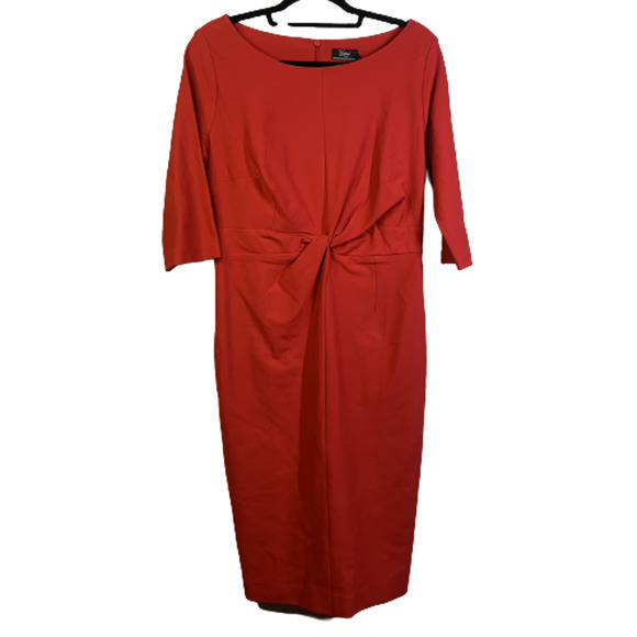 VINTAGE DIVA‎ Red Twist Front Pencil Midi Dress - NWT - Picture 1 of 11